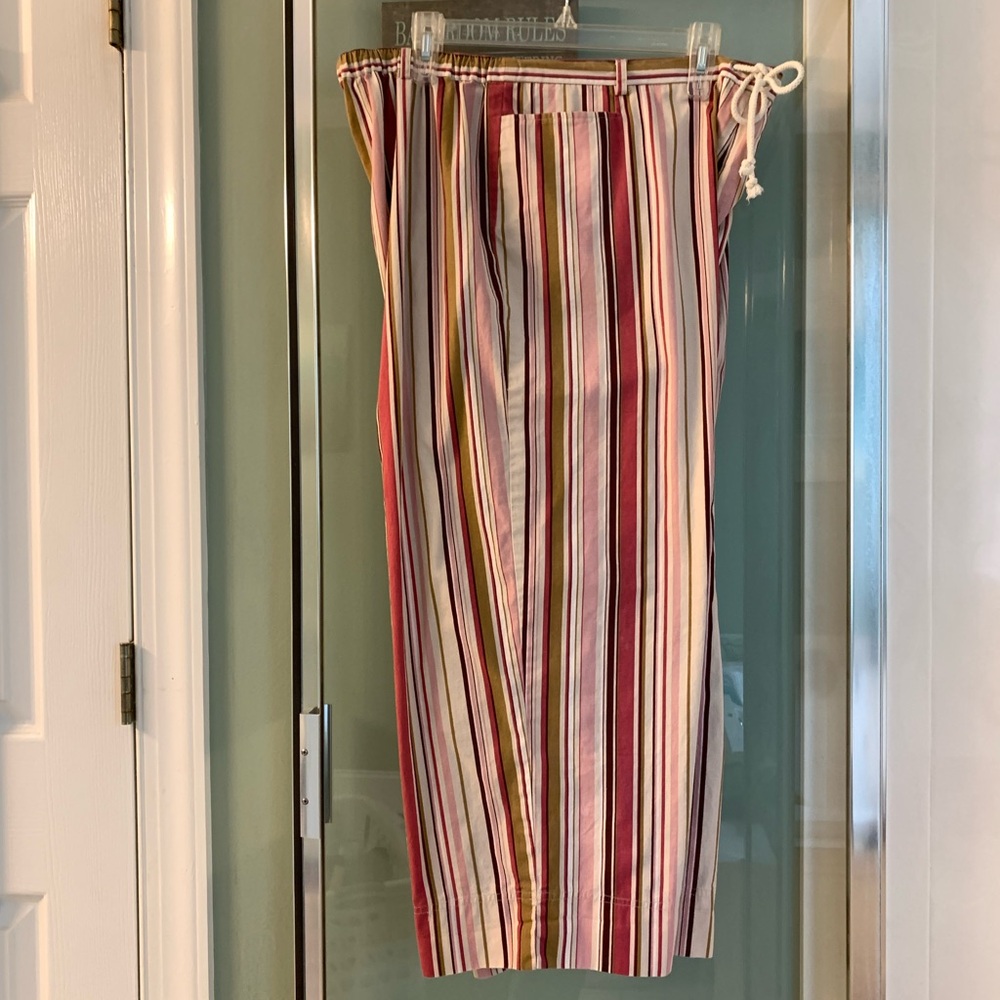 Wide Leg Palazzo Flood Length Crop Cotton Pants Size XL (will fit size 18) EUC